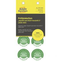 Zweckform 6976-2026 Prüfplakette Geprüft nach dguv Vorschrift 3 Grün Folie selbstklebend (ø) - Avery