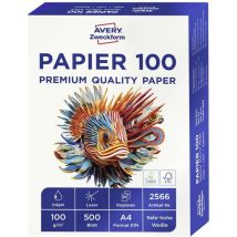 Avery - Zweckform papier 100 Premium Quality Paper 2566 Papier de photocopieur din A4 100 g/m² 500 feuille(s) très blanc - très blanc