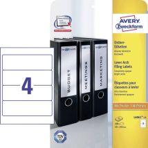 Avery-Zweckform L6061-25 Etiquette pour classeur 59 x 192 mm papier blanc 120 pc(s) fixation permanente imprimante lase