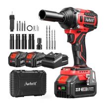 Avhrit Akku Schlagschrauber mit 2x 4.0Ah Lithium Batterie, 700Nm/516Ft-lbs 1/2 Zoll Bürstenloser Elektro Schlagschrauber für Haus und Auto, 5