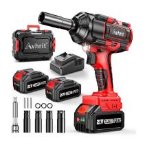 Avhrit Schlagschrauber 1/2 Zoll mit 1000N.m, 8000mAh Akku, bürstenloser Motor, 3 einstellbare Geschwindigkeiten, 2x 4.0Ah Akkus, LED-Arbeitslicht,