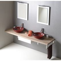 Avice mdf Washbasin Countertop 240x50cm, chêne rover