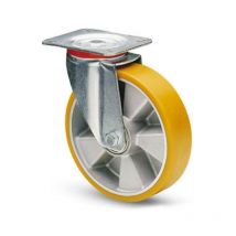 37 ruota alluminio con rivestimento in poliuretano 80X30 supporto girevole - AVO