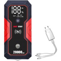 Decdeal - Avviatore di emergenza per auto portatile 20000mAh 12V Avviatore batteria per auto (motori fino a 5,0 litri di gas, 3,5 litri diesel),
