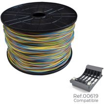 EDM - Avvolgicavo elettrico 3 cavi 1,5mm 400mt di ogni cavo, totale 1200mt (blu, marrone, giallo e verde) (bobina grande ø4