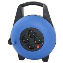 Avvolgicavo Elettrico 4 Prese Schuko 10 Metri Argento 8810