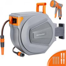 Avvolgitubo Automatico Da Parete, Avvolgitubo Per Irrigazione Da Parete, Avvolgitubo Automatico 20+2 M, Con Lancia 9 In 1 Per Giardino, Garage - 