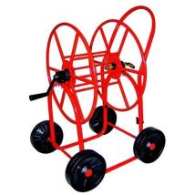 Avvolgitubo Carrello 100m Verniciato – Acciaio Verniciato – 4 Ruote – Portata 110m per tubo 1/2" – Portata 90m per tubo 3/4" – Agrati