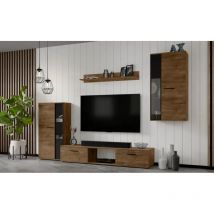 Ax Living Hochwertige Wohnwand Formilo 240 Cm – Modern Lefkas Eiche