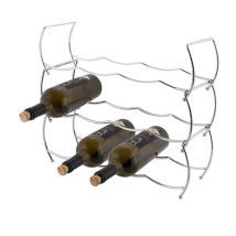 Portabottiglie Di Vino In Filo D'Acciaio Cromato, Espositore Porta Bottiglie Per 12 Bottiglie A 3 Strati, Ca. 43 X 42 X 15 Cm, Argento - Axentia