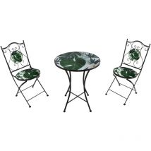 AXI - Amélie Table et Chaise Bistrot, 2 Chaises 1 Table, Ensemble Bistro Extérieur Vert Tropical - Salon de Jardin Bistrot, Table Bistrot Mosaique