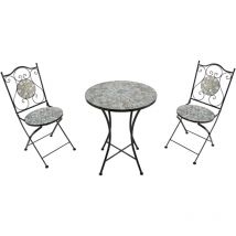 AXI Amélie Table et Chaise Bistrot, 2 Chaises 1 Table, Ensemble Bistro Extérieur Beige Sable - Salon de Jardin Bistrot, Table Bistrot Mosaique pour