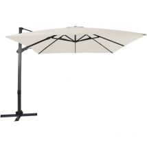 Apollo Premium Parasol Déporté Gris/Beige - Parasol Déporté Rectangulaire 300x300cm - Parasol Pied Déporté, structure aluminium - Rotation 360