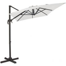 Coco Parasol Déporté Gris/Beige - Parasol Déporté Rectangulaire 200x300 cm - Parasol Pied Déporté, structure aluminium - Rotation 360 - Parasol