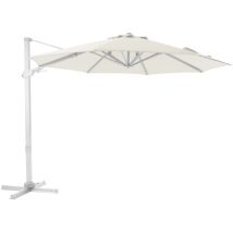 AXI Cyrus Premium Parasol Déporté Blanc/Beige - Parasol Déporté Rectangulaire Ø 300cm - Parasol Pied Déporté, structure aluminium - Rotation 360