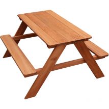 Dave Table pique nique en Bois, Marron Table de Pique Nique Enfant pour le Jardin, Table Picnic, Table Picnic Bois - 89 x 89 x 50,5 cm - Sunny