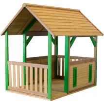 Forest Maison Enfant en Bois fsc Maison de Jeux pour l'ext rieur / Jardin en marron & Vert Maisonnette / Cabane de Jeu avec V randa - AXI