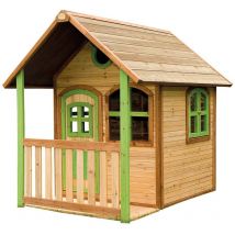 Holz Kinderspielhaus Alex inkl. Veranda & Fenster Natur 172x118x174 cm - AXI