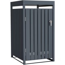 AXI Leon Cache Poubelle Métallique Anthracite/Jardinière - Abri poubelle pour 1 conteneur - Max. 240L - Abri Poubelle Extérieur avec Excellente