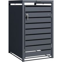 Lucas Cache Poubelle M tallique Anthracite - Abri poubelle pour 1 conteneur - Max. 240L - Abri Poubelle Ext rieur avec Excellente Ventilation - AXI