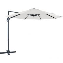 Marisol Parasol Déporté Anthracite/Beige - Parasol Déporté Rectangulaire ø 300cm - Parasol Pied Déporté, structure aluminium - Rotation 360 - Parasol