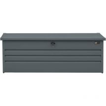 AXI - Miles Coffre de jardin en M tal - 1000L, Anthracite - Coffre de rangement ext rieur avec fond et serrure - Meuble Exterieur Rangement Outils de
