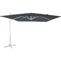 Nima Parasol Déporté Blanc/Gris - Parasol Déporté Rectangulaire 300x300 cm - Parasol Pied Déporté, structure aluminium - Rotation 360 - Parasol