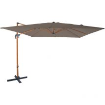 Nima Parasol Déporté Marron/Taupe - Parasol Déporté Rectangulaire 300x300 cm - Parasol Pied Déporté, structure aluminium - Rotation 360 - Parasol