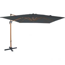 Nima Parasol Déporté Marron/Gris - Parasol Déporté Rectangulaire 300x300 cm - Parasol Pied Déporté, structure aluminium - Rotation 360 - Parasol