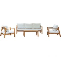 AXI - Orla Salon de jardin avec 1 canap , 2 fauteuils et une table de jardin Canap de Jardin 4 pi ces en aluminium look bois Ensemble Table et