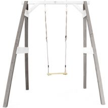 Portique en Bois fsc Gris / Blanc avec Balan oire Enfant Balan oire pour l ext rieur / le jardin - AXI
