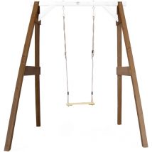 Portique en Bois fsc Marron / Blanc avec Balan oire Enfant Balan oire pour l ext rieur / le jardin - AXI