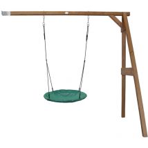 Portique mural en Bois fsc Marron avec Balan oire Nid d Oiseau Enfant 100 cm Summer Balan oire ronde pour le jardin - AXI