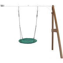 Portique mural en Bois fsc Marron / Blanc avec Balan oire Nid d Oiseau Enfant 100 cm Summer Balan oire ronde pour le jardin - AXI