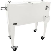 Retro Cooler Blanc Réfrigérateur de boissons mobile pour l'extérieur / le jardin Glacière 76 litre - AXI