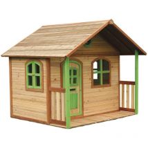 Axi Holz Kinderspielhaus Milan inkl. Veranda & Fußboden Natur 180x180x175 cm