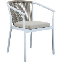 AXI - Suvi Chaises de Jardin, 2 Chaises Blanches, Coussins en Polyester Kaki, Dossier Corde d'ol fine 2 Chaises de jardin en Aluminium Chaises