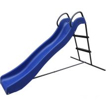Toboggan sur pied avec connexion d'eau 180cm Bleu & Anthracite Toboggan de jardin en m tal et plastique - AXI