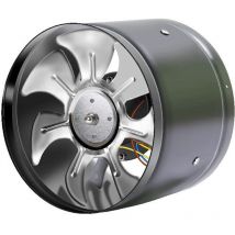 Arnault - Tigrezy-Axialkanalventilator aus Edelstahl für Luft/Abluft. 150-mm-Kanalventilator mit verzinktem Stahlgehäuse, schwarz