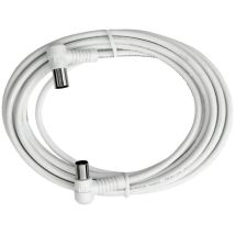Axing - Antenna Cavo [1x Spina Antenna 75 Ω - 1x Presa Antenna 75 Ω] 7.50 M 85 Db Bianco