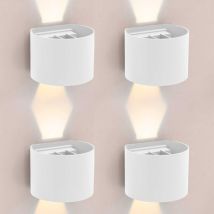 Forlight - Axis Round - 4 Apliques de pared Iluminación led Exterior para Terrazas, Jardines y Balcones on/off 3000K en Color Blanco
