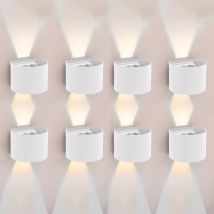 Forlight - Axis Round - 8 Apliques de pared Iluminación led Exterior para Terrazas, Jardines y Balcones on/off 3000K en Color Blanco