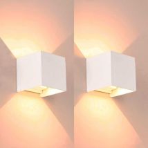Forlight - Axis Square - 2 Apliques de pared Iluminación led Exterior para Terrazas, Jardines y Balcones on/off 3000K en Color Blanco