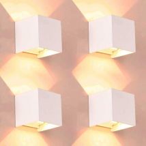 Forlight - Axis Square - 4 Apliques de pared Iluminación led Exterior para Terrazas, Jardines y Balcones on/off 3000K en Color Blanco