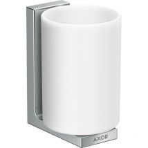 Axor - Universal Rectangular - Verre pour brosse à dents et dentifrice avec support, blanc / chrome 42604000