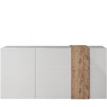 Mobilier Deco - azan - Buffet 3 portes bois et blanc