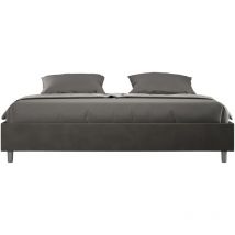 Azelia graues Mikrofaser-Polsterbett 180x190