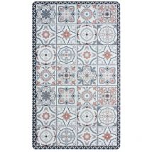 Thedecofactory - azulejos vinyle - Tapis de cuisine carreaux ciment terra cotta 45x75