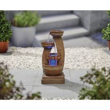 La Hacienda - Easy Fountain Azure Column led Garden Water Feature Fountain Blue Light