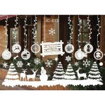 B-NoëL Autocollants NoëL Stickers Fenêtres Père Déco Noël Décoration Fenêtres diy Statique Muraux Renne Amovibles Verre Noël Magasin Fenêtre